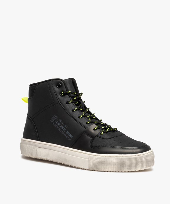 Baskets homme unies semi-montantes à lacets vue2 - GEMO (SPORTSWR) - GEMO