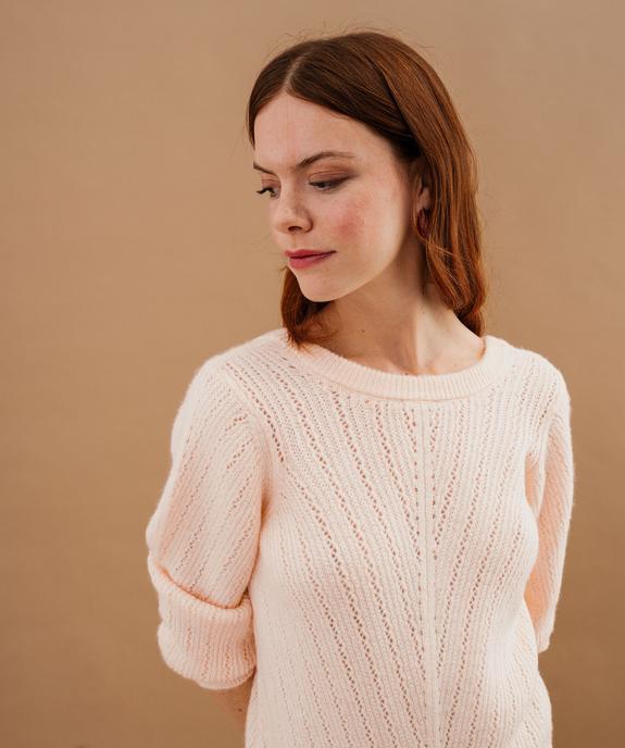 Gilet en maille ajourée à col V femme vue4 - GEMO(FEMME PAP) - GEMO