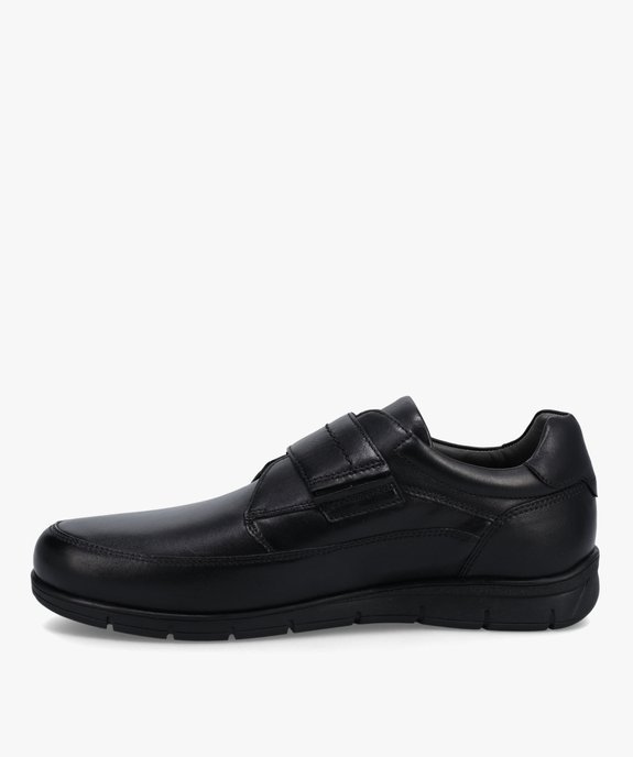 Derbies homme confort dessus cuir uni à scratch vue3 - GEMO (CONFORT) - GEMO