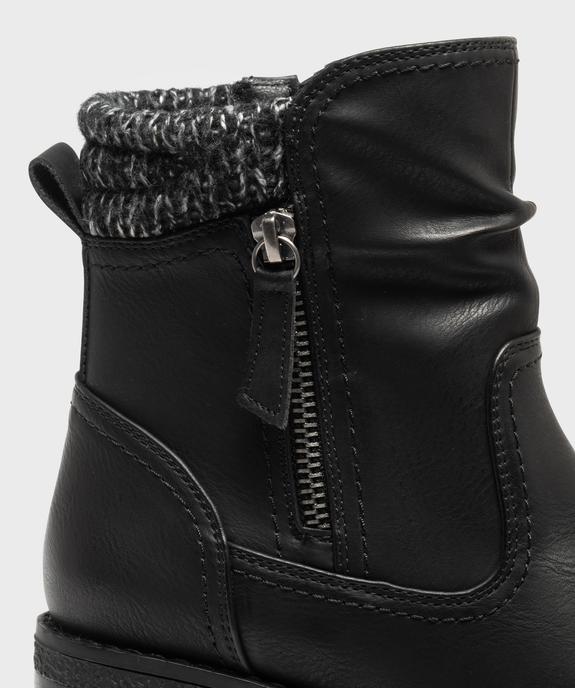 Boots à talon, semelle crantée et col en grosse maille femme vue6 - VALENTINA BALDA - GEMO