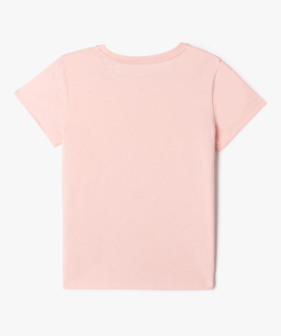 Tee-shirt manches courtes et col rond fille vue3 - GEMO 4G FILLE - GEMO