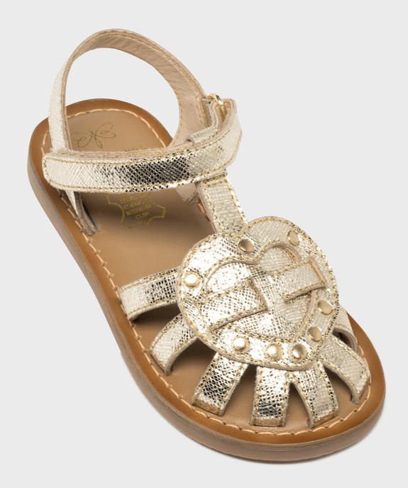 Sandales en cuir brillant avec motif cœur fille - Lovely Wings vue5 - LOVELY WINGS GEMO FOR GOOD - GEMO