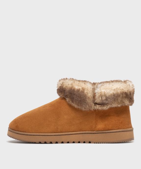 Chaussons boots en suédine avec col fourré femme - Isotoner - ISOTONER Chaussons boots en suédine avec col fourré femme - Isotoner vue3 - ISOTONER - GEMO