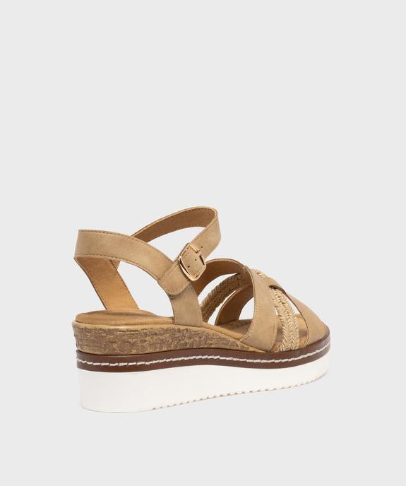 Sandales à talon compensé et brides multimatières femme - Valentina Baldano vue4 - VALENTINA BALDA - GEMO