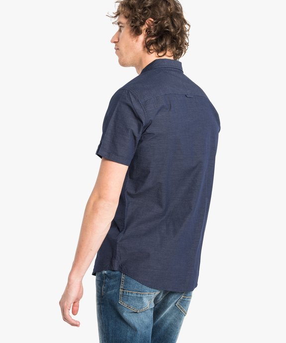Chemise rayée à manches courtes vue3 - GEMO (HOMME) - GEMO