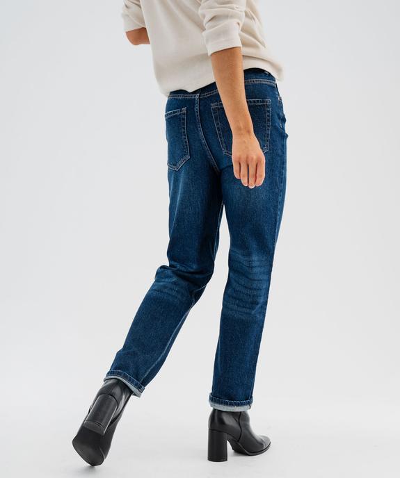 Jean mom fit taille haute avec ceinture femme vue3 - GEMO 4G FEMME - GEMO