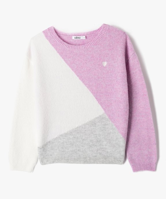 Pull en maille multicolore fille vue1 - GEMO (ENFANT) - GEMO