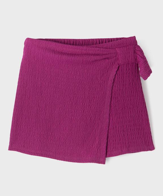Jupe short en maille gaufrée fille vue2 - GEMO (ENFANT) - GEMO