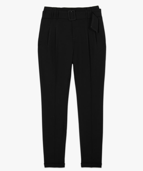 Pantalon femme avec pinces et ceinture à grosse boucle vue4 - GEMO(FEMME PAP) - GEMO