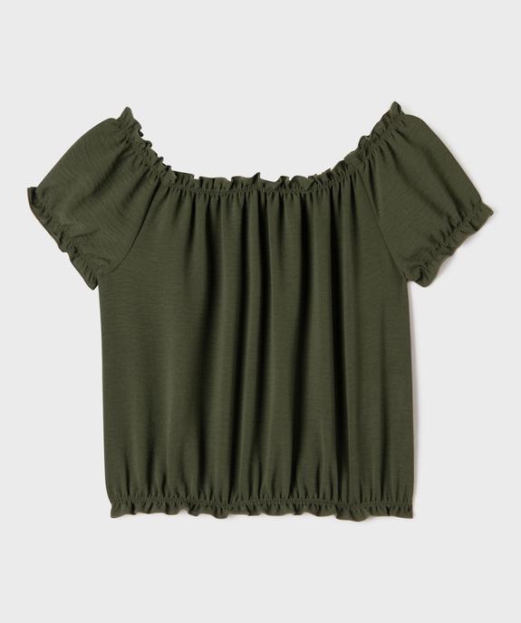 Blouse à manches courtes et col Bardot fille vue1 - GEMO (JUNIOR) - GEMO