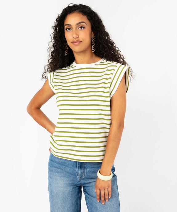 Tee-shirt manches courtes à rayures femme vue1 - GEMO 4G FEMME - GEMO