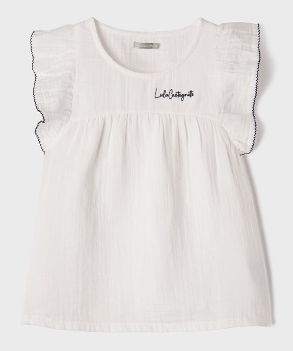 Robe de plage en gaze de coton à manches volantées fille - LuluCastagnette vue1 - LULUCASTAGNETTE - GEMO