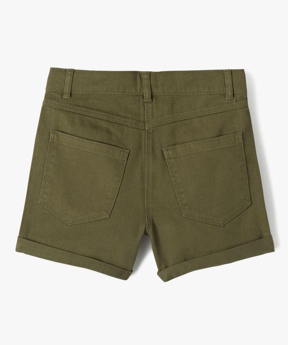 Short en denim avec revers cousus fille vue3 - GEMO (JUNIOR) - GEMO