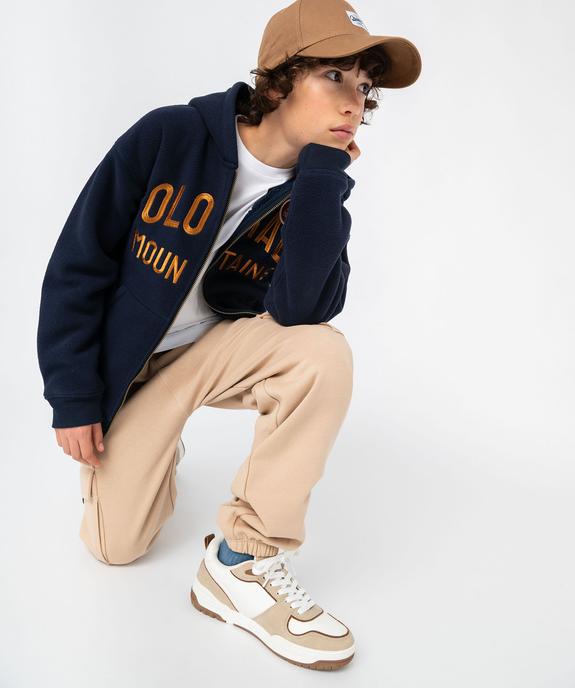 Sweat zippé à capuche doublé sherpa garçon vue1 - GEMO (JUNIOR) - GEMO