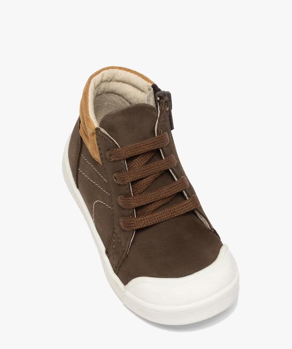 Baskets bébé garçon en cuir fermeture zippée vue5 - GEMO(BEBE DEBT) - GEMO