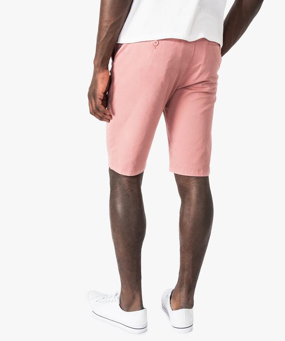 Bermuda homme en toile extensible 5 poches coupe chino vue3 - GEMO (HOMME) - GEMO