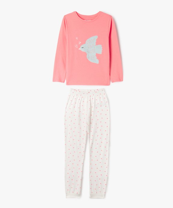 Pyjama en coton 2 pièces imprimés fille vue1 - GEMO 4G FILLE - GEMO