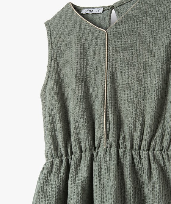 Robe fille en maille gaufrée avec col V doré vue2 - GEMO (ENFANT) - GEMO
