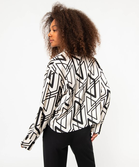 Chemise imprimée coupe large et courte femme vue3 - GEMO(FEMME PAP) - GEMO