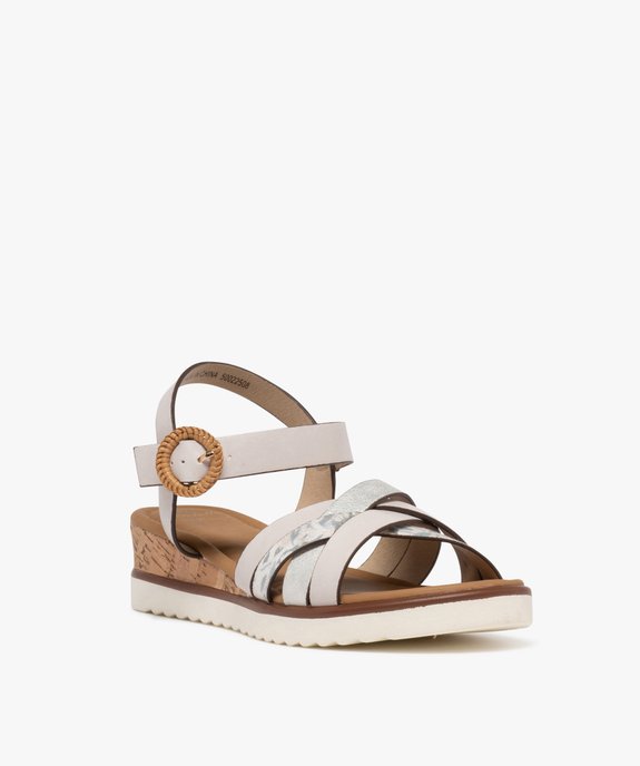 Sandales à brides avec talon compensé femme - Valentina Baldano vue2 - VALENTINA BALDA - GEMO