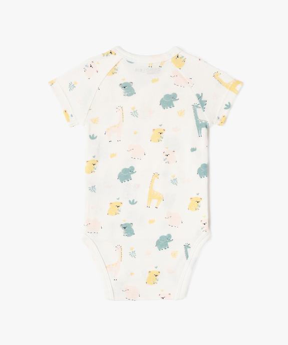 Bodies à manches courtes à motifs animaux de la jungle bébé (lot de 3) vue4 - GEMO 4G BEBE - GEMO