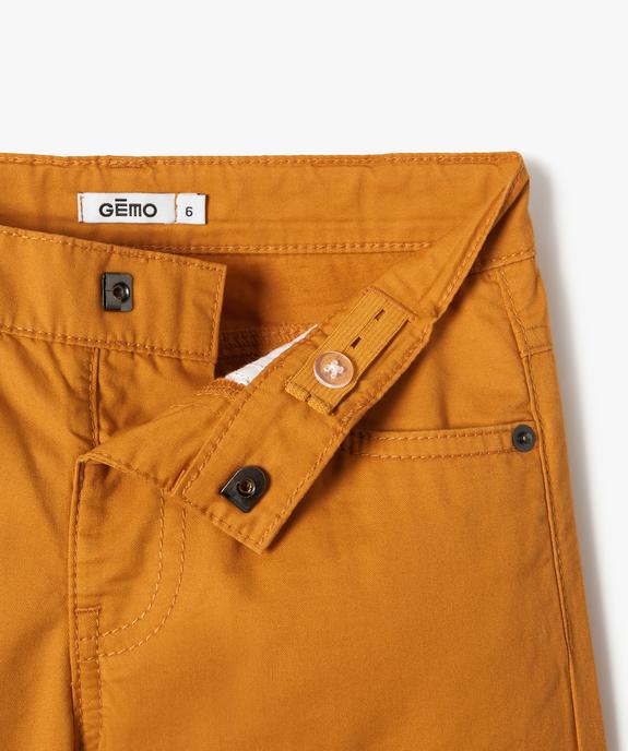 Bermuda garçon en coton twill uni à revers vue2 - GEMO 4G GARCON - GEMO