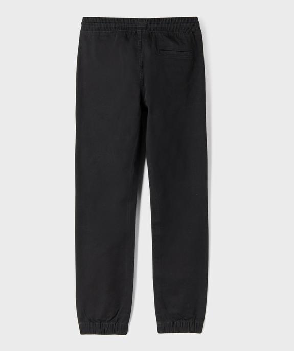 Pantalon jogger en twill de coton stretch à taille élastiquée garçon vue3 - GEMO (JUNIOR) - GEMO
