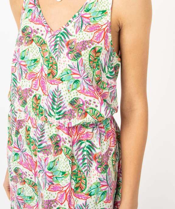 Robe femme à motifs fleuris avec double encolure V  vue2 - GEMO(FEMME PAP) - GEMO