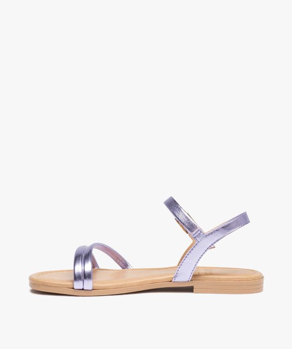 Sandales fille unies à fines brides métallisées vue3 - GEMO (ENFANT) - GEMO