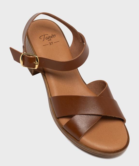Sandales à talon en cuir femme - Tanéo vue5 - TANEO - GEMO