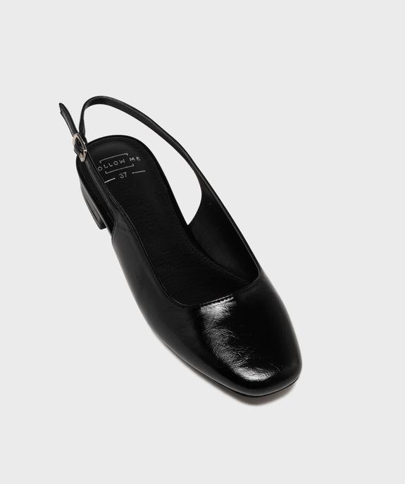 Escarpins slingback à bout carré et talon plat femme - Follow Me vue5 - FOLLOW ME - GEMO