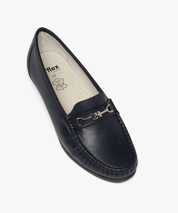 Mocassins confort dessus cuir et talon compensé femme vue5 - G'FLEX - GEMO