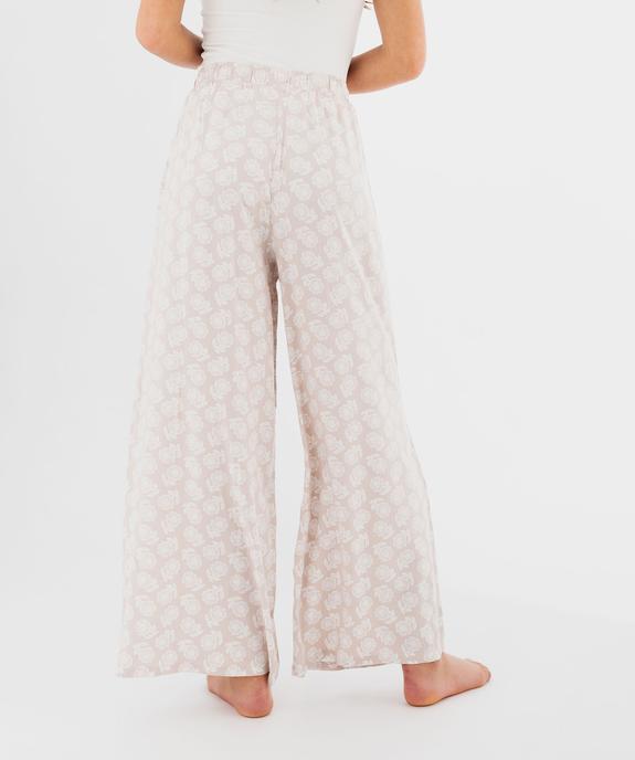 Bas de pyjama large imprimé en viscose femme vue3 - GEMO 4G FEMME - GEMO