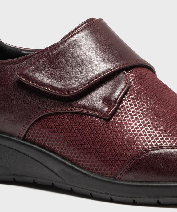 Derbies confort à scratch à talon compensé femme vue6 - G'FLEX - GEMO