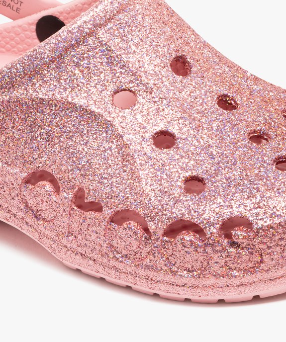 Sabots souples femme dessus perforé à paillettes Baya Glisser - Crocs vue6 - CROCS - GEMO