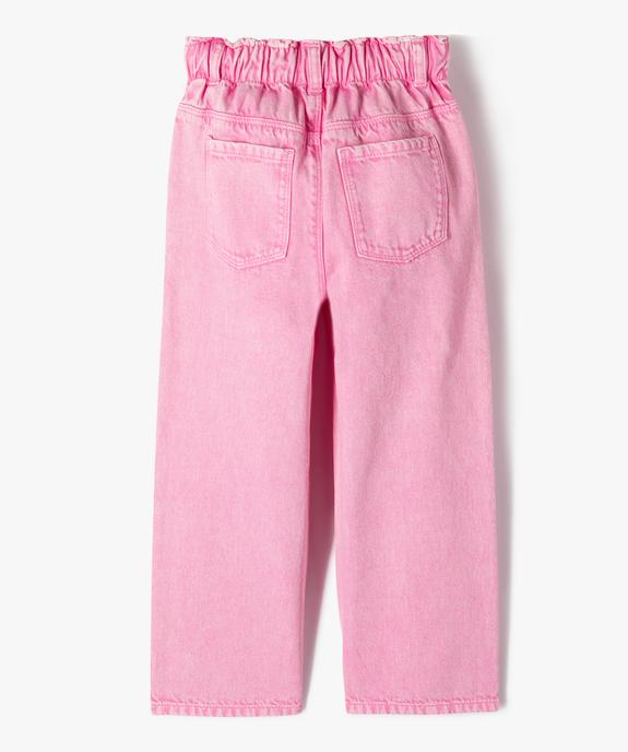 Jean wide leg avec ceinture élastique ajustable fille vue5 - GEMO (ENFANT) - GEMO