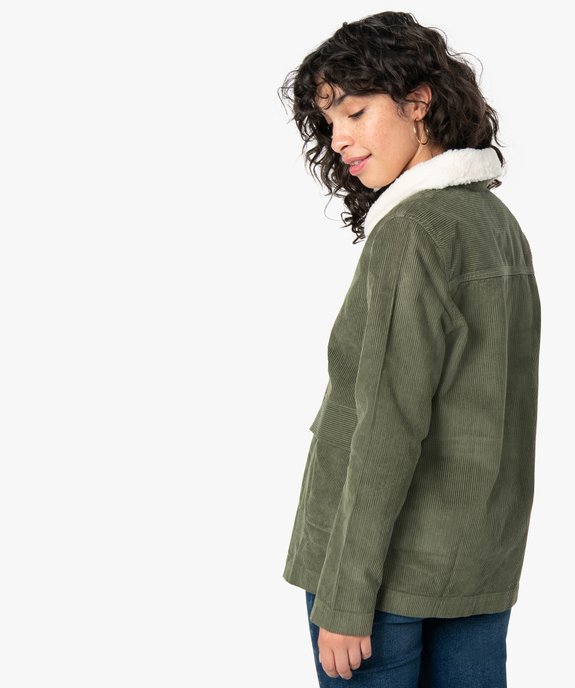 Blouson femme en velours côtelé avec col amovible vue3 - GEMO(FEMME PAP) - GEMO