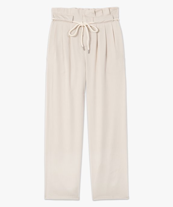 Pantalon femme en Lyocell avec ceinture en corde vue4 - GEMO 4G FEMME - GEMO