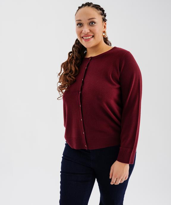 Gilet à col rond en maille fine femme grande taille vue1 - GEMO (G TAILLE) - GEMO