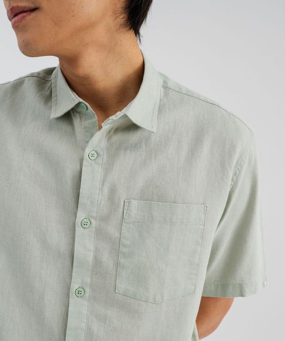 Chemise à manches courtes en lin et coton coupe regular homme vue4 - GEMO 4G HOMME - GEMO