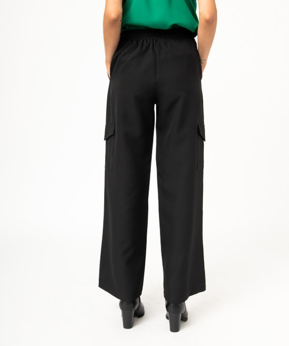 Pantalon large avec poches à rabat sur les cuisses femme vue3 - GEMO(FEMME PAP) - GEMO