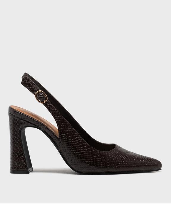 Escarpins sling-back à bout pointu et talon haut femme- Follow Me vue1 - FOLLOW ME - GEMO
