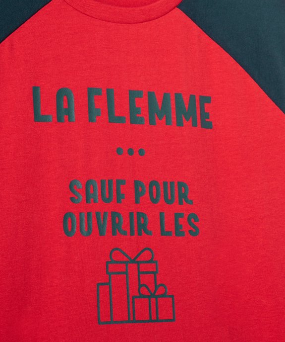 Tee-shirt à manches courtes bicolore avec message garçon vue2 - GEMO (JUNIOR) - GEMO