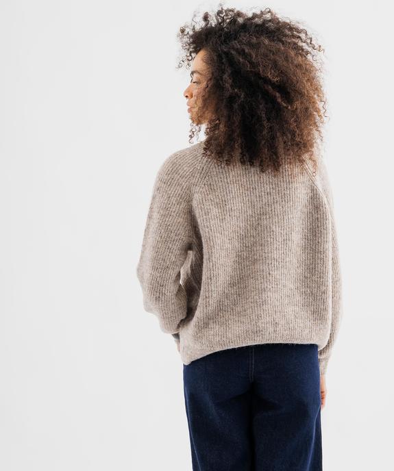 Gilet boutonné en maille femme vue3 - GEMO 4G FEMME - GEMO