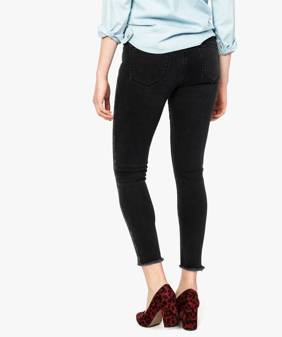 Jeans femme skinny finition frangée à bandes imprimées python vue3 - FOLLOW ME - GEMO