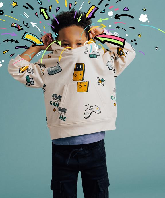 Sweat à capuche douillet imprimé garçon vue1 - GEMO (ENFANT) - GEMO