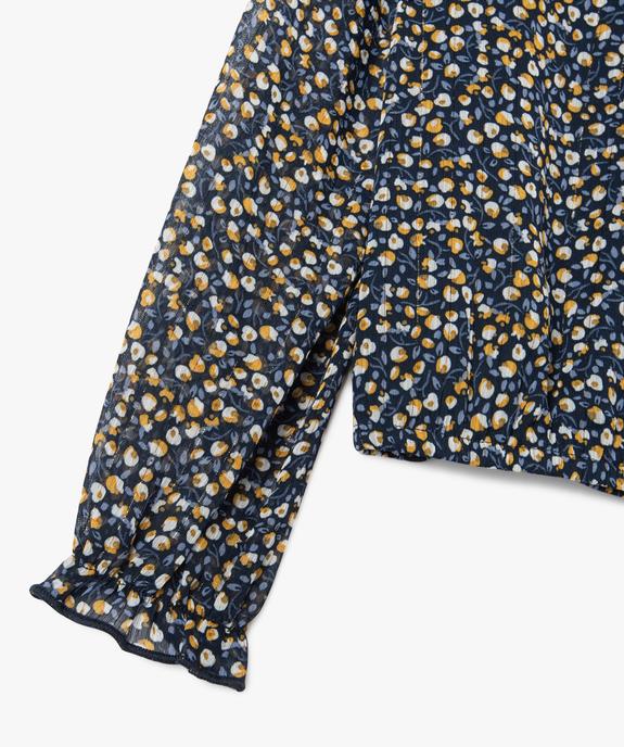 Blouse en voile à motifs fleuris coupe courte fille vue2 - GEMO (ENFANT) - GEMO