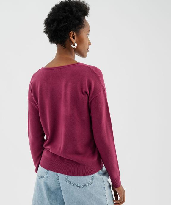 Pull en maille fine à effet plastron femme  vue3 - GEMO(FEMME PAP) - GEMO