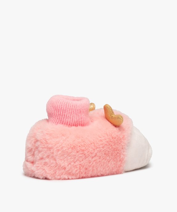 Chaussons fille peluche petit animal à col chaussette vue4 - GEMO (ENFANT) - GEMO