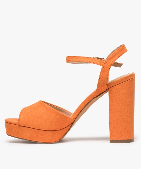 Sandales femme à talon haut et plate-forme vue3 - GEMO(URBAIN) - GEMO